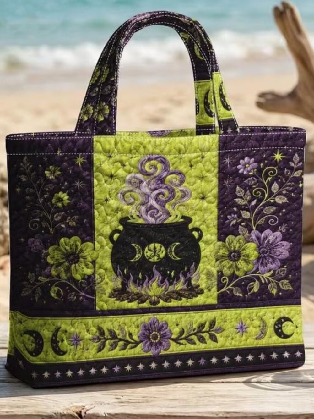 QUILTED WITCH'S CAULDRON TOTE